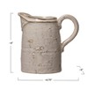 Storied Home 28 oz. Stoneware Pitcher, Reactive Glaze, White (Each One Will Vary) - 2 of 4