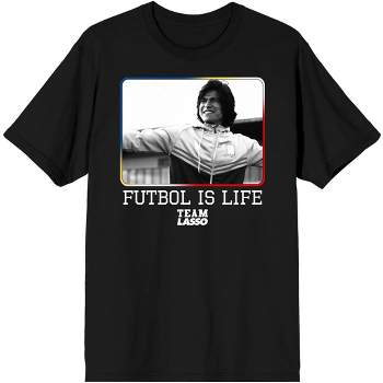 Bioworld Ted Lasso Danny Rojas Futbol is Life Men's Black T-Shirt