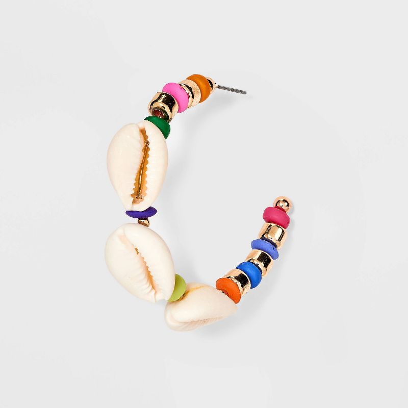 Cowrie Shell Hoop Earrings - A New Day™, 4 of 5