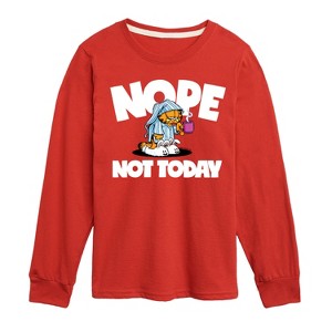 Boys' - Garfield - Nope Not Today Long Sleeve Graphic T-Shirt - 1 of 4