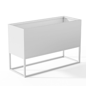 47*18*18 Inch Large Metal Rectangular Planter with Shelves and Drainage Holes for Indoor/Outdoor Use - 1 of 4