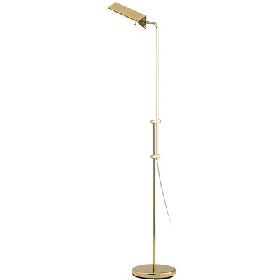 Contemporary Adjustable Pharmacy Floor Lamp in Brass Finish