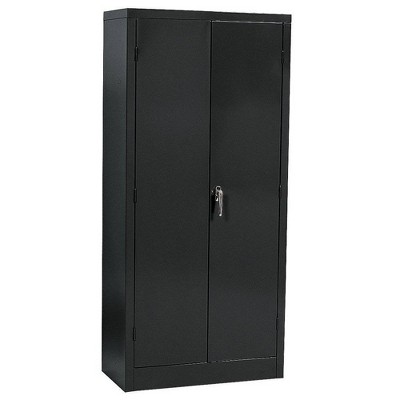 Black Steel Freestanding Lockable Office Cabinet with Adjustable Shelving