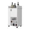 Vynxaria Bar Cart with 2-Side Shelf - Modern Style, 6-Built In Wine Rack, Mobile Design - 4 of 4