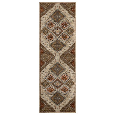 Bohemian Rustic Traditional Geometric Indoor Runner Area Rug by Blue Nile Mills