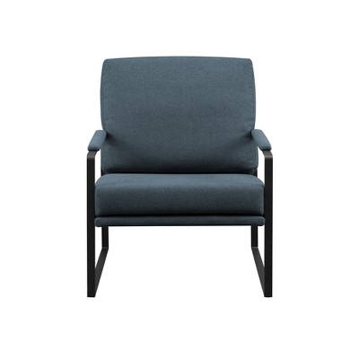 TIRAMISUBEST Contemporary Square Metal Frame Accent Chair ¨C Indigo Blue / Black