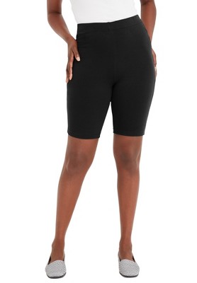 Women's Plus Size High-waist Cotton Blend Seamless 7 Inseam Bike Shorts -  A New Day™ Black 1x : Target