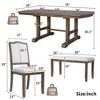 ChicFurnit Dining Sets Extendable Table with Upholstered Chairs and Bench for Modern Homes, Beige Brown, 63.5"*39.5"*8.25" - 3 of 4