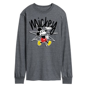 Men's - Disney - Mickey Star Burst Long Sleeve Graphic T-Shirt - 1 of 4