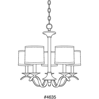 Progress Lighting, Inspire Collection, 5-Light Chandelier, Brushed Nickel, Off-White Linen Shade