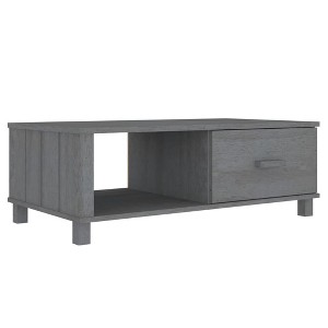 vidaXL Solid Pinewood Coffee Table HAMAR with Storage Drawer and Compartment, Versatile Home Furniture - 1 of 4