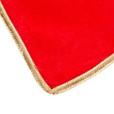 Red and Gold Fabric Christmas Tree Skirt, 42 Inches