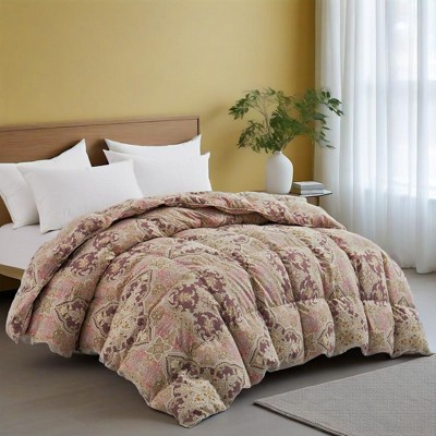 Peace Nest All Season Paisley Floral Goose Feather Fiber Comforter Duvet Insert Vintage Style