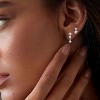 3-Pair Round CZ Stud Earrings Set - Gold Plated Hypoallergenic, Dainty Everyday Jewelry for Multiple Piercings - 3 of 4