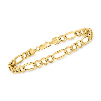 Ross-Simons Men's 6.5mm 10kt Yellow Gold Figaro-Link Bracelet Size 8.5