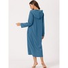 cheibear Women's Zip Up Sweatshirt Robe Hooded Long House Coat Bathrobe Fall Winter - 3 of 4