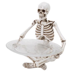 Gerson - Halloween Skeleton with Glass Plate - Halloween Decor - 11 in. - Case of 4 - 1 of 1