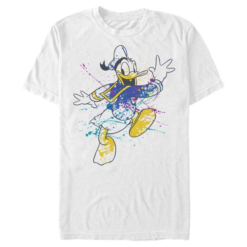 Men's Mickey & Friends Donald Duck Paint Splatter T-Shirt, 1 of 5