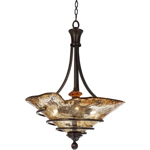 Uttermost Oil-Rubbed Bronze Pendant Chandelier 22 1/4" Wide Traditional Toffee Glass Shade Fixture for Dining Room House Foyer - 1 of 4