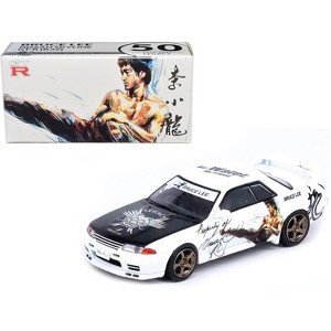 Nissan Skyline GT-R (R32) RHD White with Black Hood "Bruce Lee Legacy 50 Year Anniversary" 1/64 Diecast Model Car by Inno Models - 1 of 3