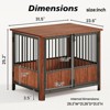 FONTOI End Table Furniture Style Dog Crate Decorative Double Door Pet House End Table for Living Room or Bedroom, Walnut, 31.5"*23.62"*25.2" - 4 of 4