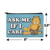 Garfield Ask Me If I Care Makeup Cosmetic Bag Organizer Pouch - 4 of 4