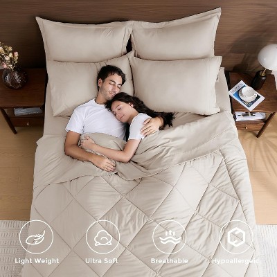 Der Rose BALHAM TRADE-Queen Comforter Set 7 Piece All Season Bed in a Bag Queen, Ultra Soft Bedding Set Ivory-Queen 88"x88" — фото 3