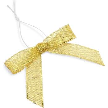 Ivory Satin Twist Tie Bows - 1.5 Inch - Pack of 50, JAM Paper Decorations