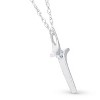 Pompeii3 Solitaire Diamond Cross Pendant Round Solitaire 10K White Gold - 3 of 4