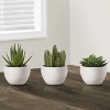 KTMBDW Set of 3 Succulents Plants Artificial in Pots Small Fake Plants for Bedroom Aesthetic Living Room Office Shelf Bathroom Decor - 2 of 4