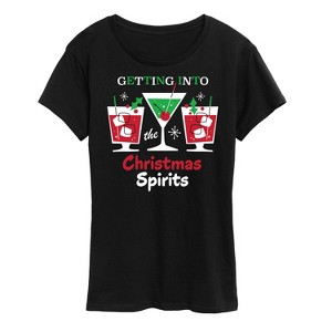 Women's - Instant Message - Getting Into Christmas Spirits Short Sleeve Graphic T-Shirt - 1 of 4