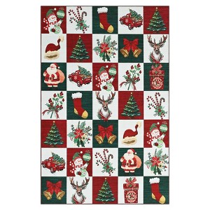 COZONY Christmas Runner Rug, Washable Non-Slip Holiday Floor Mat with Xmas Prints, Soft Low Pile Non-Shedding Carpet for Kitchen, Bedroom, Entryway - 1 of 4