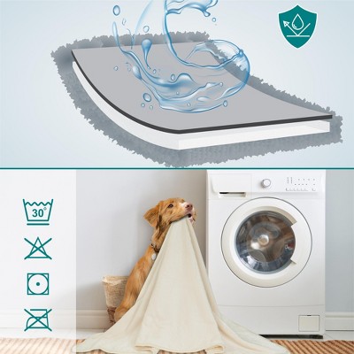 Medium Beige Waterproof Sherpa Fleece Dog Blanket