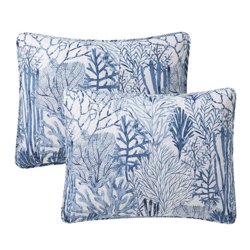 VCNY 3pc Home Gill Printed Sea Plants Coastal Quilt Set Blue, 6 of 7
