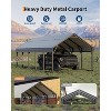 12 x 26 FT Metal Carport, Heavy Duty Carports Reinforced Frame and Steel Roof, All-Weather Shelter Canopy for Pickups, Boats, Cars, and Tractors - 4 of 4