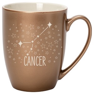 100 North Zodiac 10 Ounce Bronze Metallic Finish, Comfortably Fits Your Hands, New Bone China Coffee Tea Cup Mug, Cancer - 1 of 1