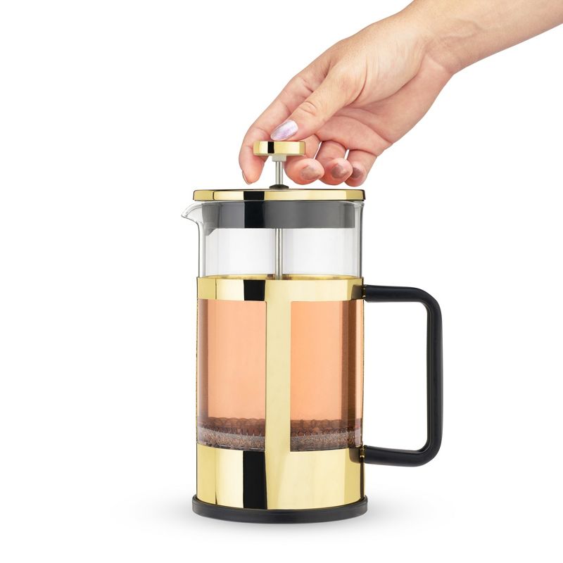 Pinky Up Piper Gold Press Pot Tea and Coffee Maker, 4 of 11