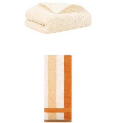 REGALWOVEN Striped Decorative Hand Towels for Bathroom Kitchen Gym 14" x 30"/13" x 29" 2 Pcs