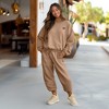 Dalix Butterfly Embroidery Sweatsuit Set Crewneck Jogger Soft Fleece Relaxed Fit Lounge Womens - 3 of 4