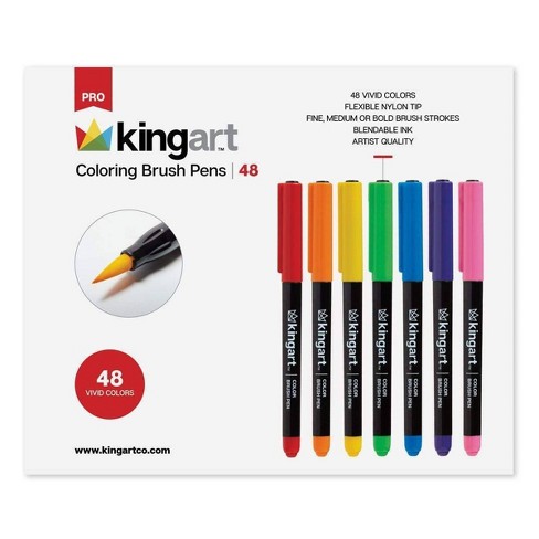 48pc Color Brush Pens Kingart Target