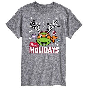 Men's - Teenage Mutant Ninja Turtles - Happy Holidays Short Sleeve Graphic T-Shirt - 1 of 4