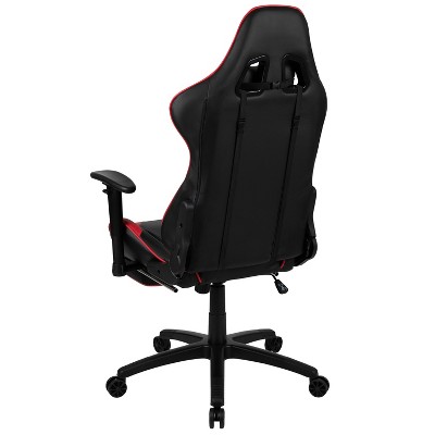 X30 Ergonomic Red Leather Gaming Chair with Reclining Back and Footrest