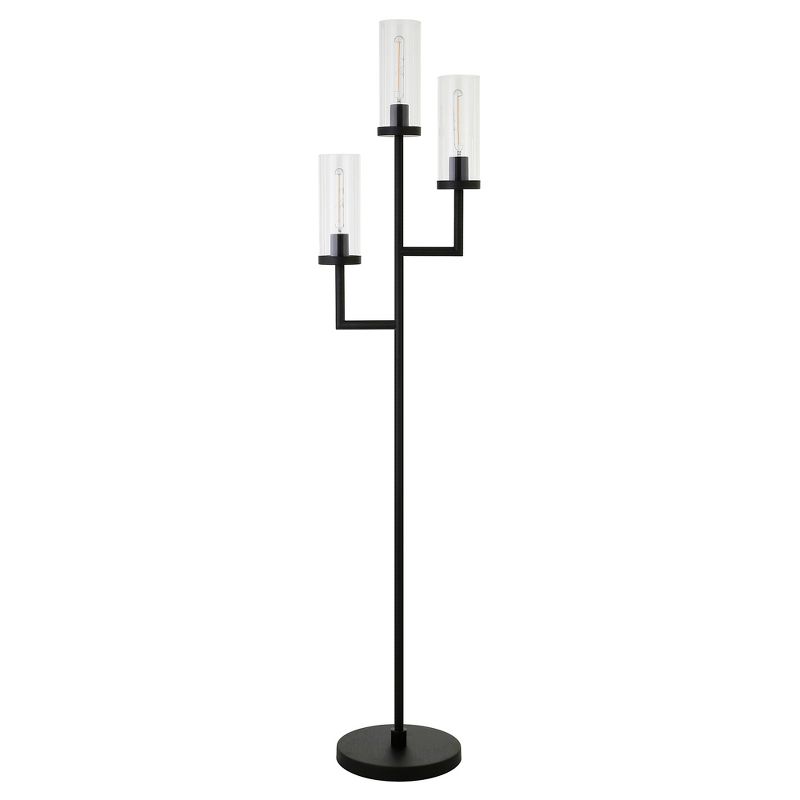 Hampton & Thyme 3-Light Torchiere Floor Lamp with Glass Shade, 1 of 11