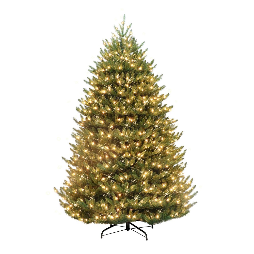 Photos - Garden & Outdoor Decoration Puleo 7.5' Pre-Lit LED Full Canadian Balsam Fir Artificial Christmas Tree 