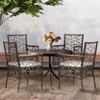 Tangkula Patio PE Rattan Dining Chairs Set of 2/4 Patio PE Wicker Armchairs with Removable Cushions and Acacia Wood Armrests - image 3 of 4