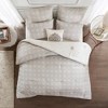 Lyngins 6-Piece Reversible Cotton Comforter Set, Shabby Chic Embroidered Full/Queen Bedding Set with Comforter, Shams, Euro Shams & Decorative Pillow - 3 of 4