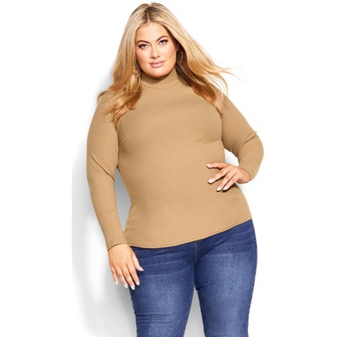 Plus size 2025 polo neck