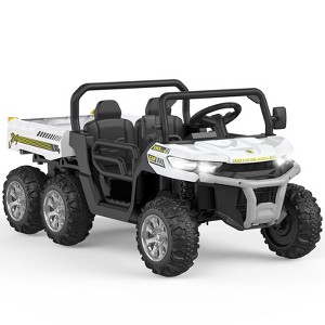 24V Kids Electric Tractor, 6-Wheel Ride On Car with Tipping Bucket, Remote Control, LED Lights, Music - 1 of 4