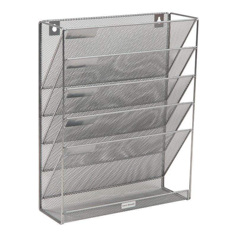 Mind Reader Network Collection Metal Mesh 5-Tier Vertical File Storage Silver, 5 of 6