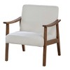 Sapphtopaz 1pc Stylish Accent Chair Upholstered Lounge Chair with Wooden Frame, Living Room Furniture Comfy Chair, Gray - 2 of 4